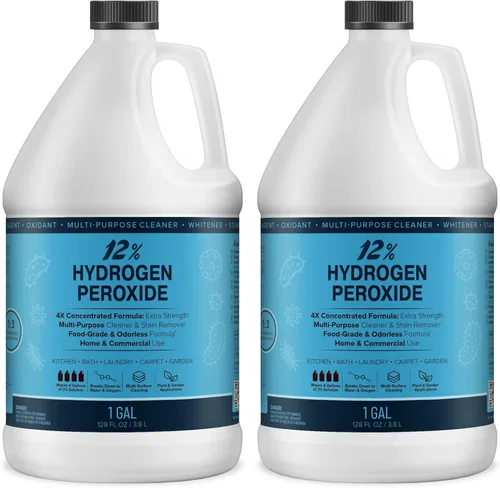 MAXTITE Solución de peróxido de hidrógeno al 12% – 2 galones (solo H2O2 de grado alimenticio y agua!) – Solución de limpieza natural para cocina,
