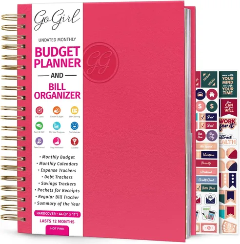Miniatura 18 de GoGirl Planificador de presupuesto y organizador mensual de facturas, libro financiero mensual con bolsillos. Cuaderno de seguimiento de gastos