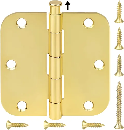 Miniatura 14 de TICONN Paquete de 6 bisagras de puerta de 3.5 pulgadas con pasador extraíble, herrajes para puertas residenciales bifold de hierro de 3-1/2 x 3-1/2