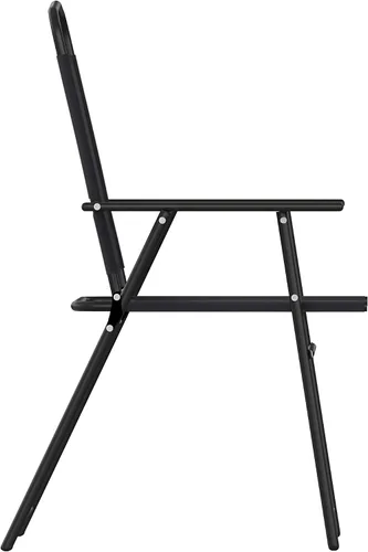 Miniatura 11 de Flash Furniture Mystic - Sillas plegables para patio, sillas de césped de textileno para exteriores con reposabrazos, juego de 2, color negro