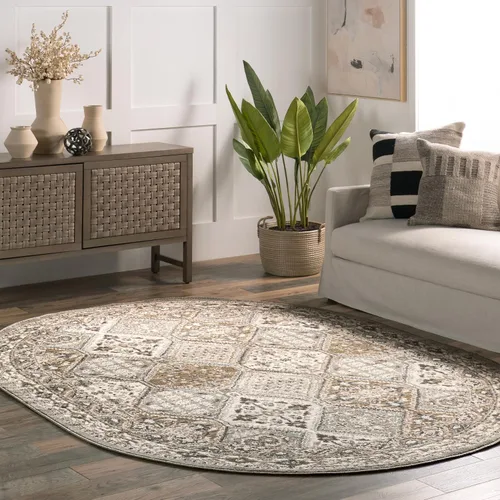 Miniatura 16 de nuLOOM Alfombra de Área Becca Tradicional con Diseño de Azulejos 2x3, Beige, Diseño Transicional Desvanecido, Resistente a las Manchas, Para