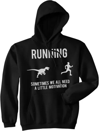 Miniatura 2 de Crazy Dog T-Shirts Sudadera divertida con capucha para correr y motivación, Negro