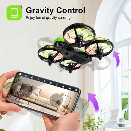Miniatura 6 de Swifsen Dron para niños con cámara – Mini juguete RC para niños, principiantes, regalos de cumpleaños para niños y principiantes, juguete de luz