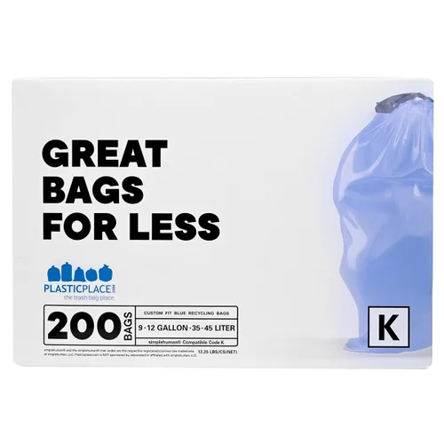 Miniatura 4 de Plasticplace Bolsas de basura de ajuste personalizado, compatibles con simplehuman Code K (100 unidades) con cordón azul tintado de 10 galones / 38