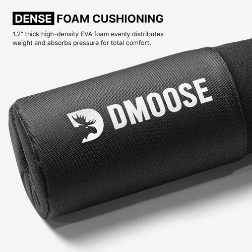 Miniatura 4 de DMoose Fitness Almohadilla de Barra para Empuje de Cadera, Sentadillas y Estocadas - Cojín de Espuma Gruesa Antideslizante para Soporte de Cuello