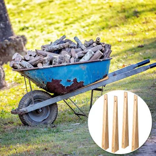Miniatura 6 de Kigley 4 piezas de cuñas de madera para carretilla para remolque, vagón, hogar, jardín, patio, garaje