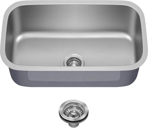 Miniatura 26 de Kraus Premier KBU17 Fregadero de cocina de acero inoxidable de calibre 18, de un tazón, de montaje por debajo para barra de cocina, 35.56 cm