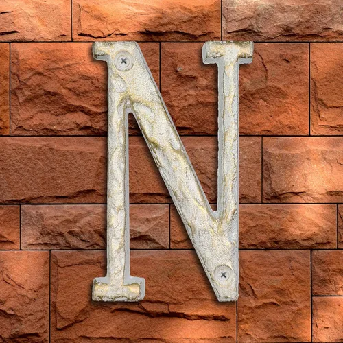 Miniatura 22 de Números de dirección de casa de 5 pulgadas de alto, número único de buzón de metal de hierro fundido, letras para puerta exterior o delantera, Letra