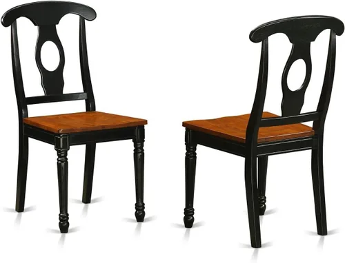 Miniatura 5 de East West Furniture KEC-BLK-LC Kenley - Juego de 2 sillas de comedor tapizadas de piel sintética, color negro