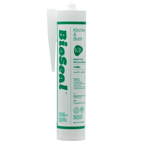 Miniatura 2 de White BioSeal - Sellador de silicona para cocina y baño, resistente al agua y de bajo olor, cartucho de 10.1 onzas, color blanco (paquete de 10)