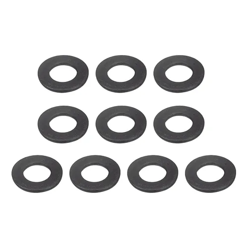 Miniatura 50 de Uxcell Arandela plana de acero al carbono para pernos M8, 10 piezas M8 x 16 x 1.5mm, aleación de acero negro oxidado de grado 8.8, sujetadores