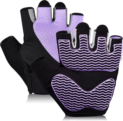 sunnex Guantes de entrenamiento para mujer – Guantes de levantamiento de pesas transpirables con acolchado de silicona antideslizante, guantes de