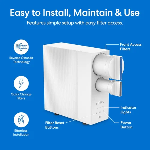 Miniatura 3 de Sistema de filtro de agua sin tanque Brio SIMPL de ósmosis inversa para agua potable limpia Filtración RO de 0.0001 micras de 4 etapas debajo