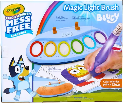 Miniatura 4 de Crayola Bluey Color Wonder Magic Light Brush - Estación de pintura sin desorden para niños, regalos, juguetes y actividades Bluey para niños