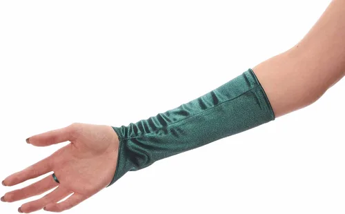 Miniatura 3 de Cenicienta - Guantes de satén sin dedos hasta el codo, color verde cazador, Verde cazador