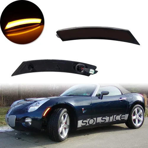 Miniatura 2 de Lámparas de Marca Lateral Delantera LED de Lente Ahumada Ámbar Compatibles con 2006-2010 Pontiac Solstice, 2007-2010 Saturn Sky Lente ahumada LED