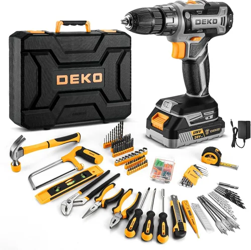 Kit de Herramientas de Taladro Inalámbrico: Caja de Herramientas de Taladro Eléctrico de 20V con Batería Taladro Conductor Eléctrico para Hombres