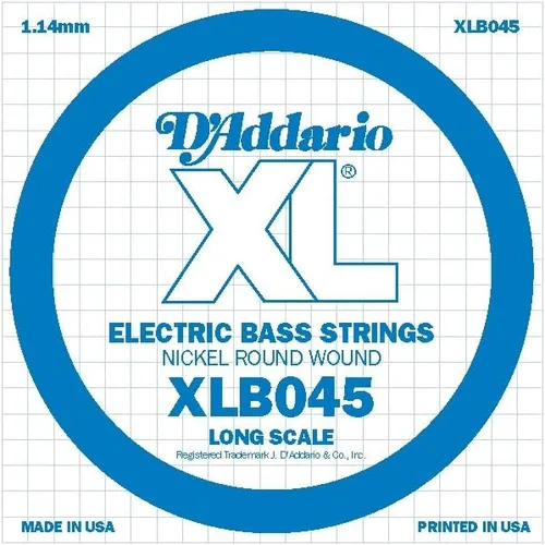 Miniatura 22 de D'Addario XLB020P Guitarra Bajo de Acero Liso Cuerda Simple, Escala Larga, .020