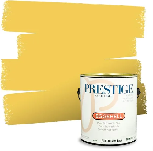 Miniatura 177 de PRESTIGE Pinturas Pintura Exterior e Imprimación En Uno, 1 Galón, Satinado, Pareja Comparable de Benjamin Moore* Amarillo* 320BM-PCM