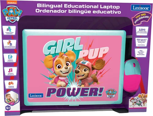 Miniatura 3 de Lexibook, Paw Patrol, portátil educativo y bilingüe en inglés/español, juguete para niños con 124 actividades para aprender, jugar juegos y música