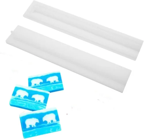 Molde de vela de jabón de silicona con columna de tubo de oso, suministros de fabricación de jabón, molde de silicona para jabón