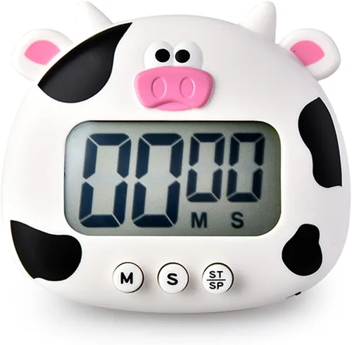 Miniatura 9 de Temporizador de cocina, cuenta regresiva de animales de dibujos animados, temporizador de cocción digital con magnético, reloj visual LCD