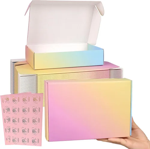 Miniatura 11 de Cajas de envío pequeñas, 6x4x2 pulgadas, paquete de 15 cajas de embalaje de cartón coloridas, cajas de correo para embalaje de pequeñas empresas