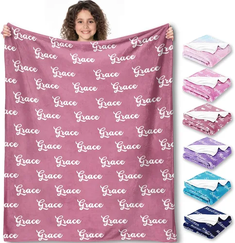 Miniatura 9 de Yofair Se envía al día siguiente, manta personalizada regalos para niñas adolescentes, manta personalizada con nombre, manta de franela para niñas