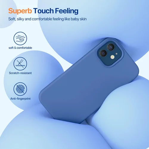 Miniatura 4 de Miracase Funda compatible con iPhone 12 y iPhone 12 Pro, goma de gel de silicona líquida, protección de cuerpo completo a prueba de golpes