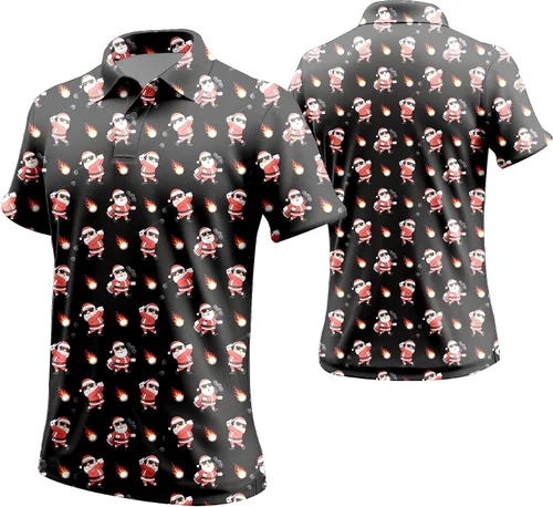 Miniatura 77 de Camisa de golf de los años 80 para hombre, ajuste seco, manga corta, estampada, divertidas, camisas de golf de los años 90 para hombre