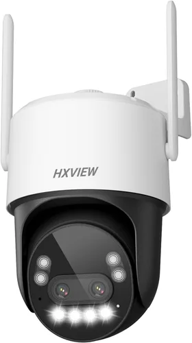 Cámara de seguridad HXVIEW 4K PTZ para exteriores con zoom híbrido rápido de 10X, 355° de panorámica y 90° de inclinación, cámara WiFi de 8MP
