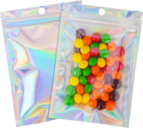 Bolsas resellables de Mylar | 100 unidades de 4 x 6 pulgadas | Bolsa de mylar a prueba de olores, sellado térmico, bonita lámina de embalaje