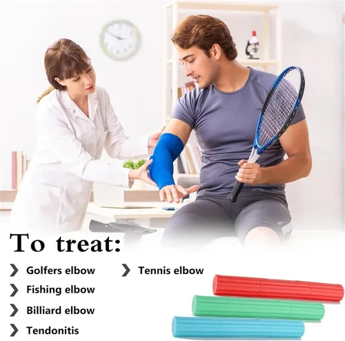 Miniatura 5 de Barra de terapia flexible, 3 piezas, barras flexibles para ejercitador de manos, fortalecedor de barra de terapia flexible, alivia el dolor