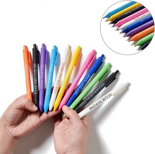 Miniatura 2 de 11 bolígrafos divertidos para adultos, bolígrafos con purpurina para el día de la semana con refranes para adultos, bolígrafo sarcástico, regalos