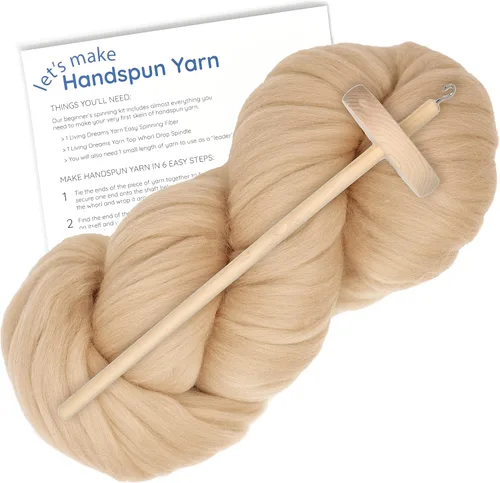 Miniatura 15 de APRENDE a GIRAR - Kit de Spinning para Principiantes con Husillo de Caída y Lápiz Merino Roving. Elige tu color y haz hilo! Color: Gamuza