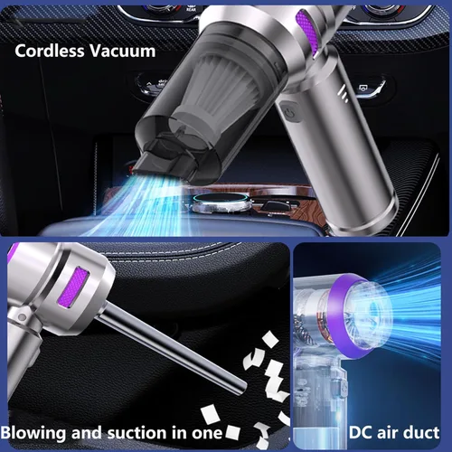 Miniatura 3 de Aspiradora Mini, 4 en 1 21000PA Aspiradora de Coche Sin Cepillo & Aspiradora de Aire 210000RPM Soplador de Aire con Batería de 9000mAh Aspiradora