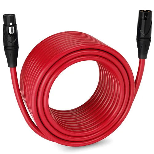 Miniatura 70 de LyxPro Cable de micrófono XLR hembra a macho de ángulo recto de 3 pines de 1.5 pies para altavoces amplificados, interfaz de audio, rendimiento
