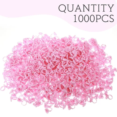Miniatura 5 de Yaomiao 500 anillos de pegamento para extensiones de pestañas, desechables, anillos de pegamento para salones de belleza, soporte para vasos