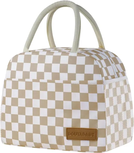 Miniatura 28 de douyadady Bolsa de almuerzo para mujeres/hombres, fiambrera mujeres/hombres (azul bebé+rayas blancas)