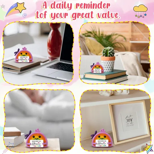 Miniatura 6 de Regalo de agradecimiento – Muñeca arcoíris de ganchillo con tarjeta "Make the Difference" – Decoración de agradecimiento para profesores, compañeros
