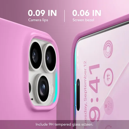 Miniatura 66 de GONEZ Funda de silicona para iPhone 15 Pro Max, compatible con Magsafe, protector de cámara + protector de pantalla, forro de microfibra suave