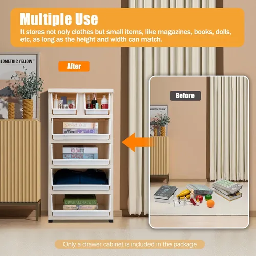 Miniatura 6 de Cajón de plástico de 5 capas para almacenamiento de ropa de bebé, cómoda de plástico con cajones, cómoda blanca y azul, cajón de ropa, pequeños