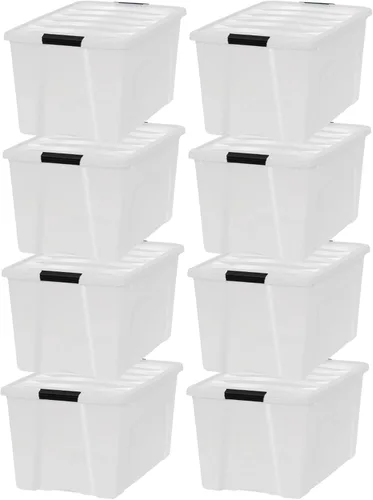Miniatura 13 de IRIS USA Contenedores de almacenamiento de plástico apilables de 72 cuartos de galón con tapas, paquete de 6 unidades, sin BPA, fabricados
