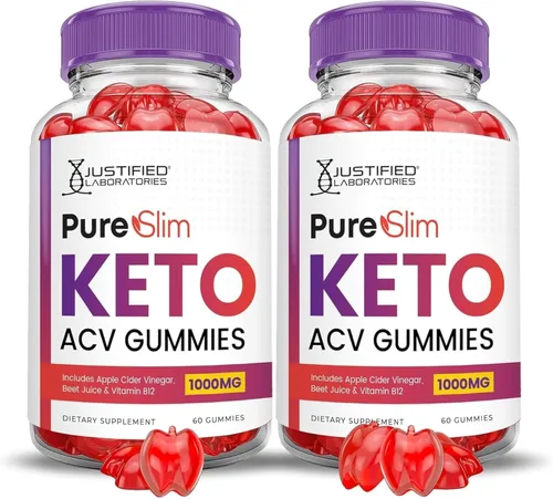 Miniatura 8 de Justified Laboratories Paquete de 2 gomitas Pure Slim Keto ACV de fórmula avanzada de 1000 mg PureSlim Keto Gummies Vinagre de sidra de manzana