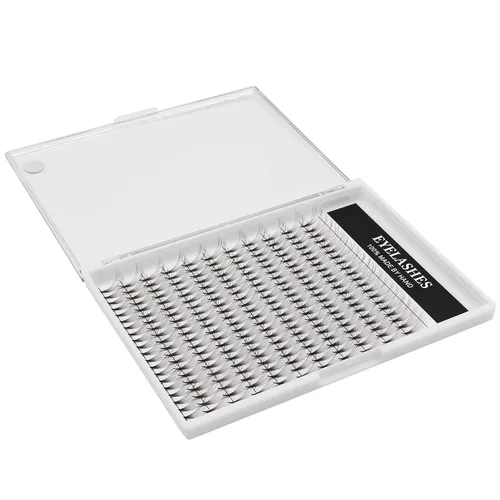 Miniatura 6 de 220 extensiones de pestañas postizas de volumen de tallo largo 14D con abanico ancho, base fina, pestañas postizas individuales largas naturales