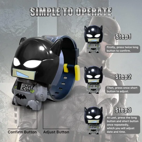 Miniatura 5 de Reloj de superhéroe para niños, reloj digital para niños y niñas, fácil de leer, lindo reloj de pulsera de dibujos animados, regalo para vacaciones
