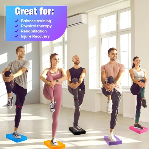 Miniatura 5 de Hanaive Almohadilla de equilibrio de espuma para entrenamiento de yoga, cojín antideslizante para ejercicios de estabilidad, estiramiento, pilates