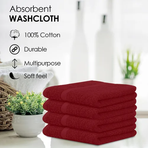 Miniatura 6 de Avalon Towels Toallas de algodón – Paquete de 24 unidades, 12 x 12 pulgadas, 100% algodón hilado en anillo, toallas faciales suaves y absorbentes