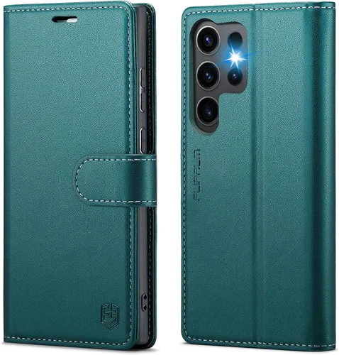 Miniatura 7 de FLIPALM Funda tipo cartera para Samsung Galaxy S23 Ultra, con bloqueo RFID, soporte para tarjetas de crédito, de piel sintética, con función atril