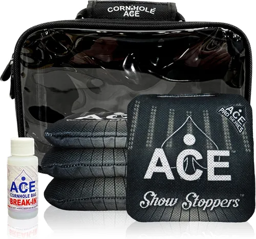 Show Stoppers | ACE Pro Bolsas de Cornhole + kits PRO | Slick Slicker Slicker de doble cara para todo tipo de clima | Bolsa opcional para romper y